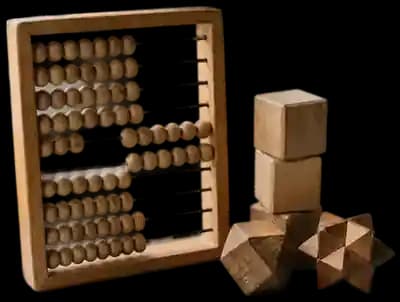 Arithmetic and Reasoning abacus and puzzle cubes cutout