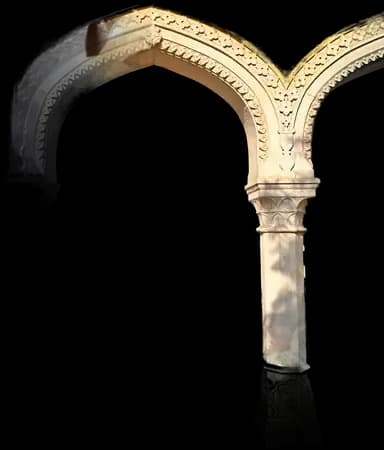 History ancient stone fort arch pillar cutout