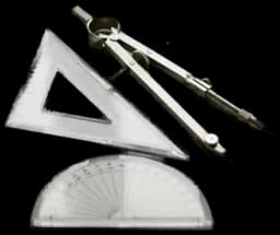Pure Maths geometry set and compass cutout