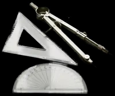Pure Maths geometry set and compass cutout